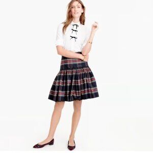 J. CREW Stewart Plaid Drop Waist Taffeta Skirt 0P XSP